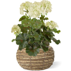 Geranium kunstboeket 38 cm wit UV