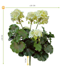 Geranium kunstboeket 38 cm wit UV