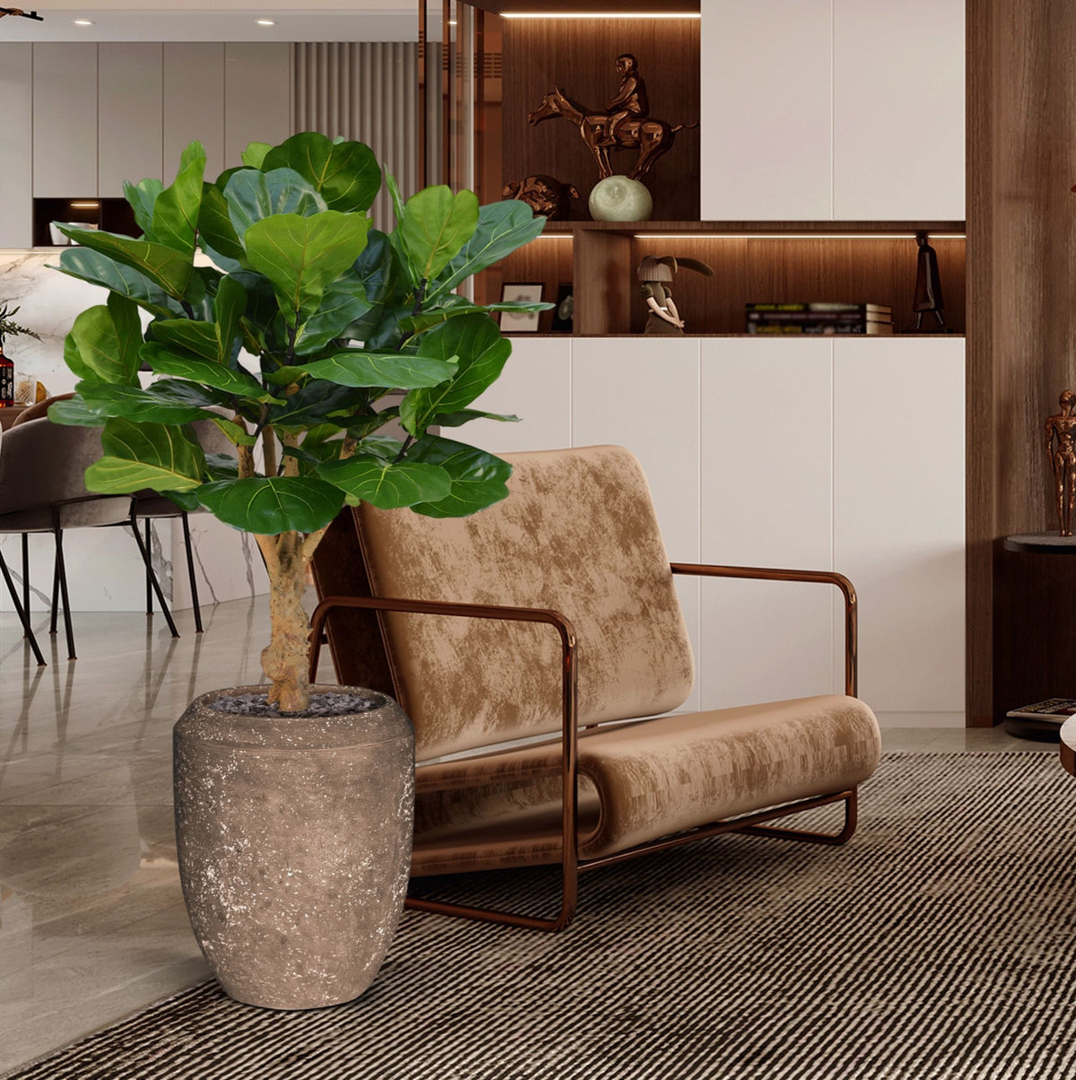 Lyrata deluxe kunstplant op stam 125cm