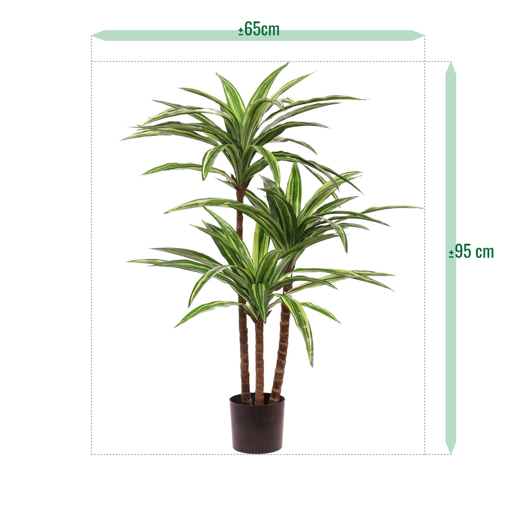 Draceana Massangeana kunstplant Deluxe 95cm