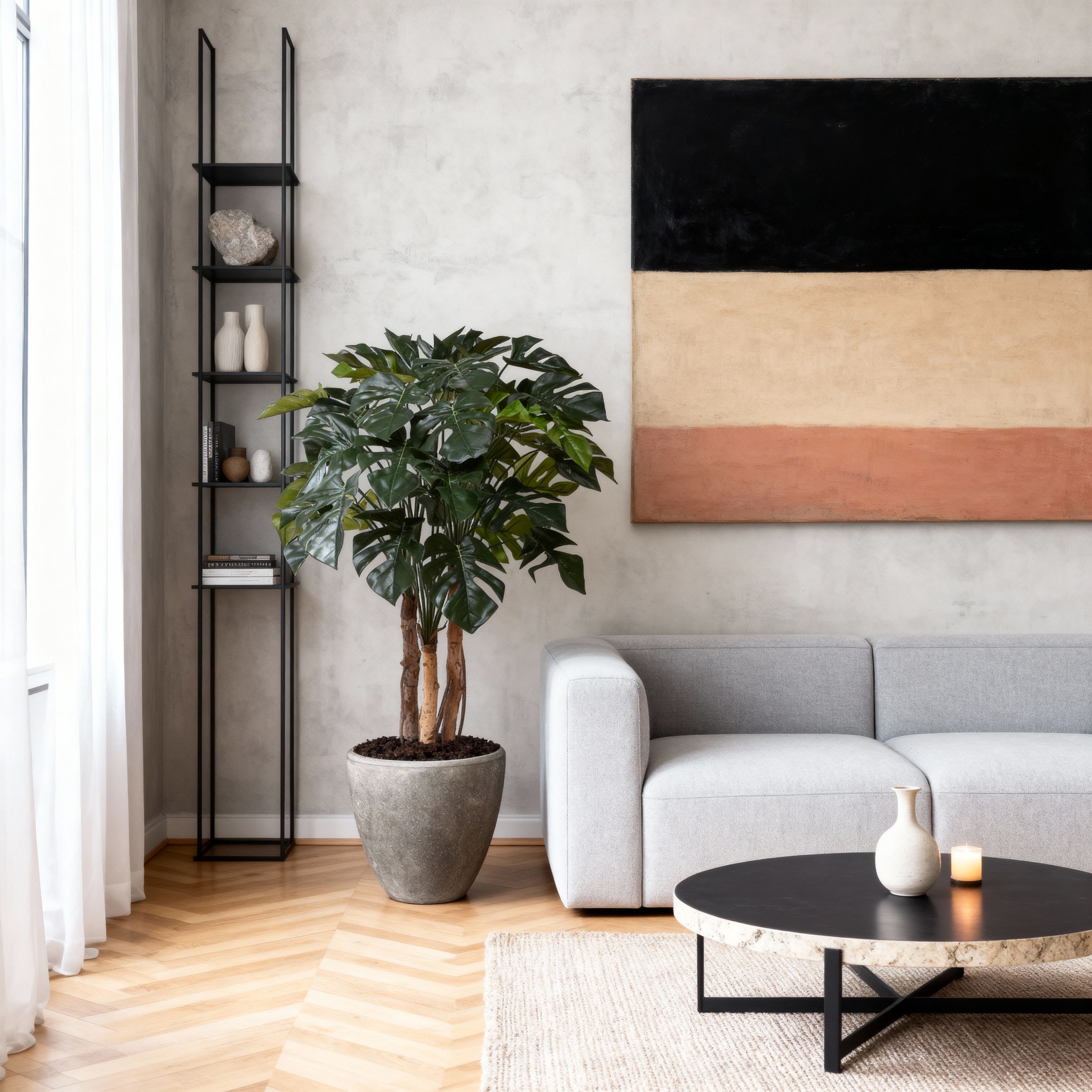 Monstera Kunstplant Deluxe 120cm op stam