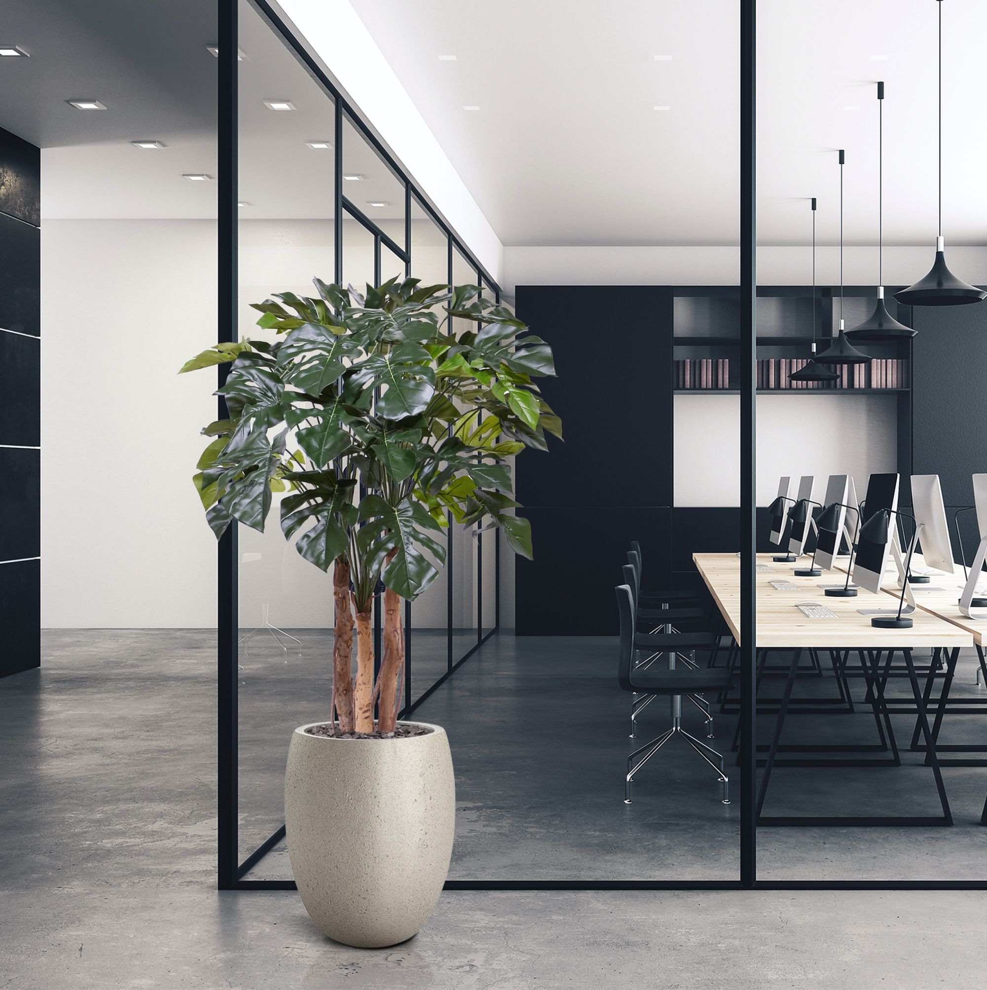 Monstera Kunstplant Deluxe 120cm op stam