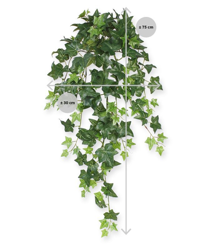 Hedera kunst hangplant 75cm - groen