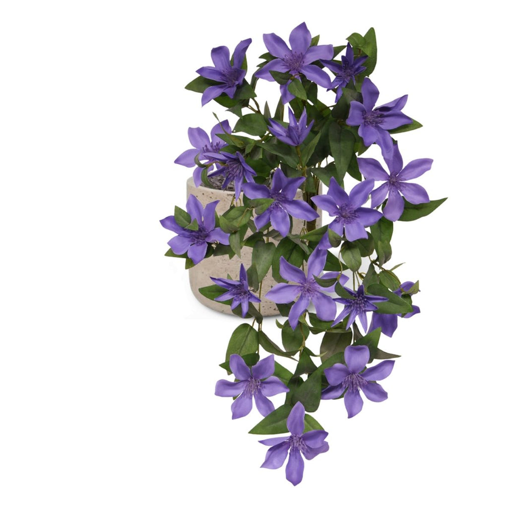 Clematis kunst hangplant 60cm Blauw