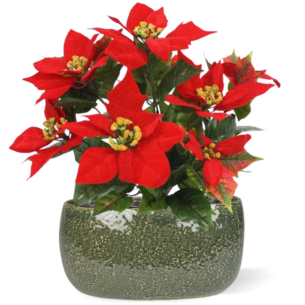 Kerstster Poinsettia kunstplant - 40cm - rood zonder pot