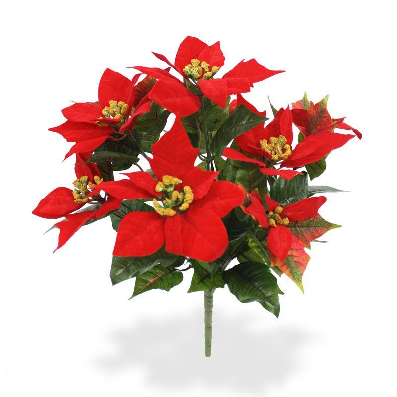 Kerstster Poinsettia kunstplant - 40cm - rood zonder pot