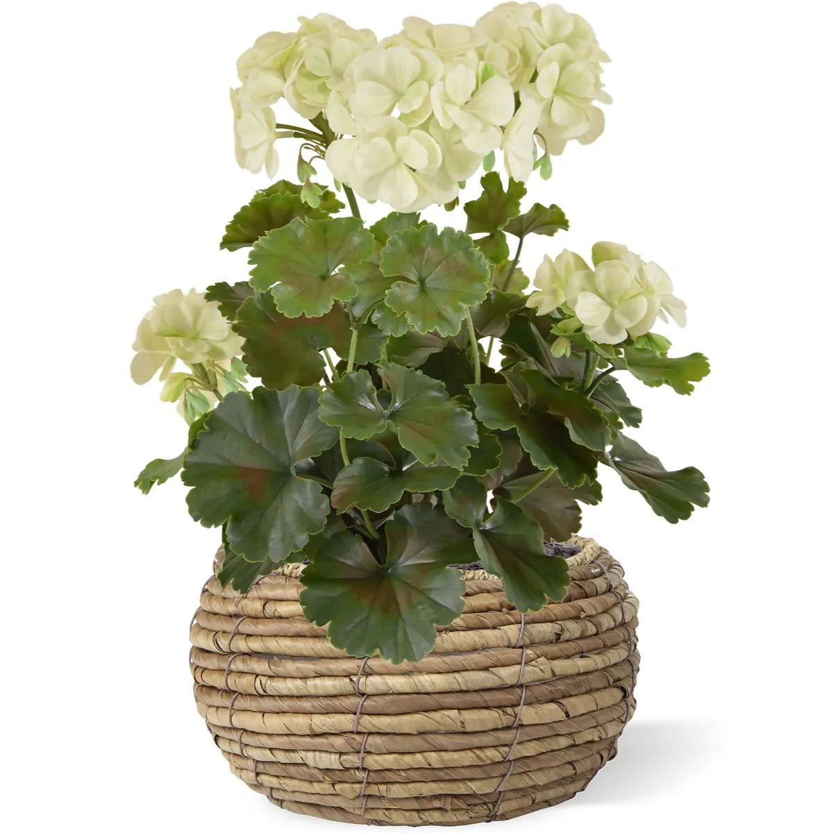 Geranium kunstboeket 38 cm wit UV
