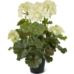 Geranium kunstboeket 38 cm wit UV