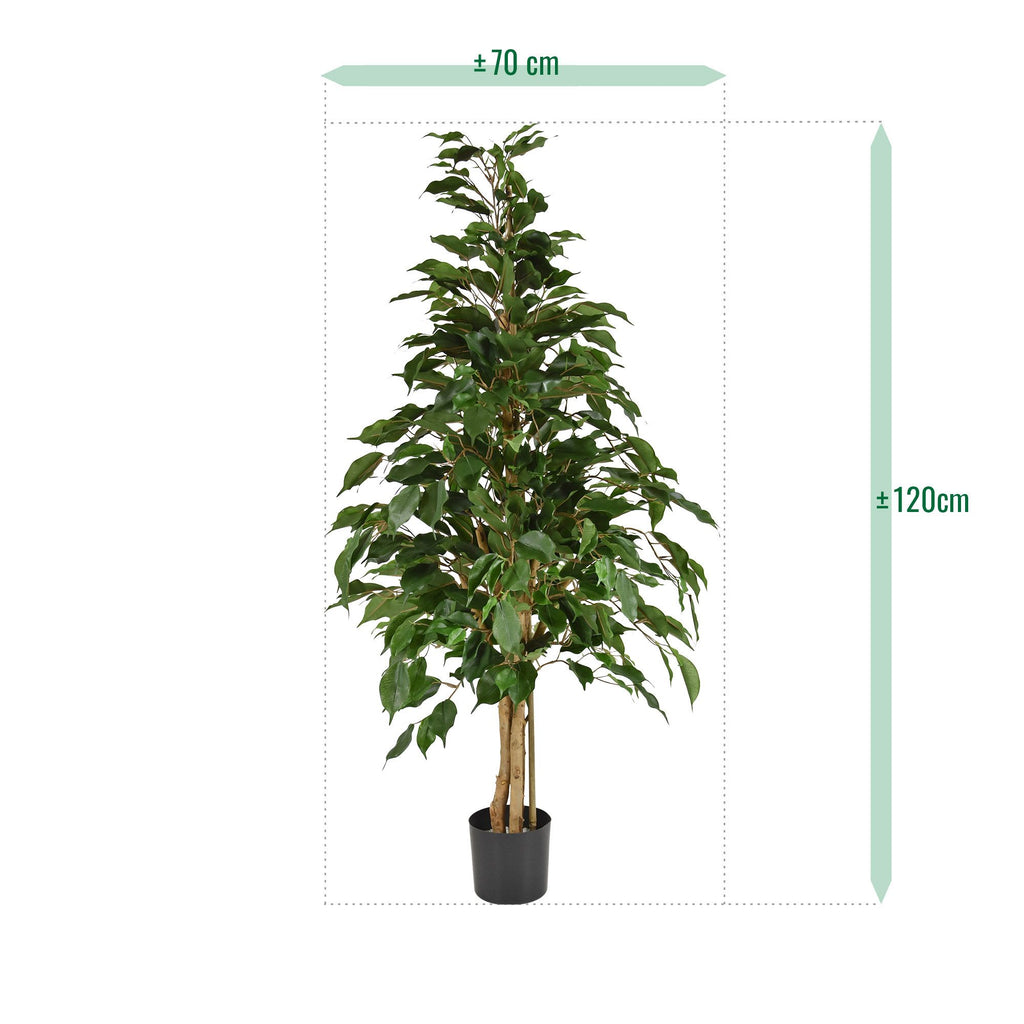 Ficus Exotica kunstplant 120cm - groen