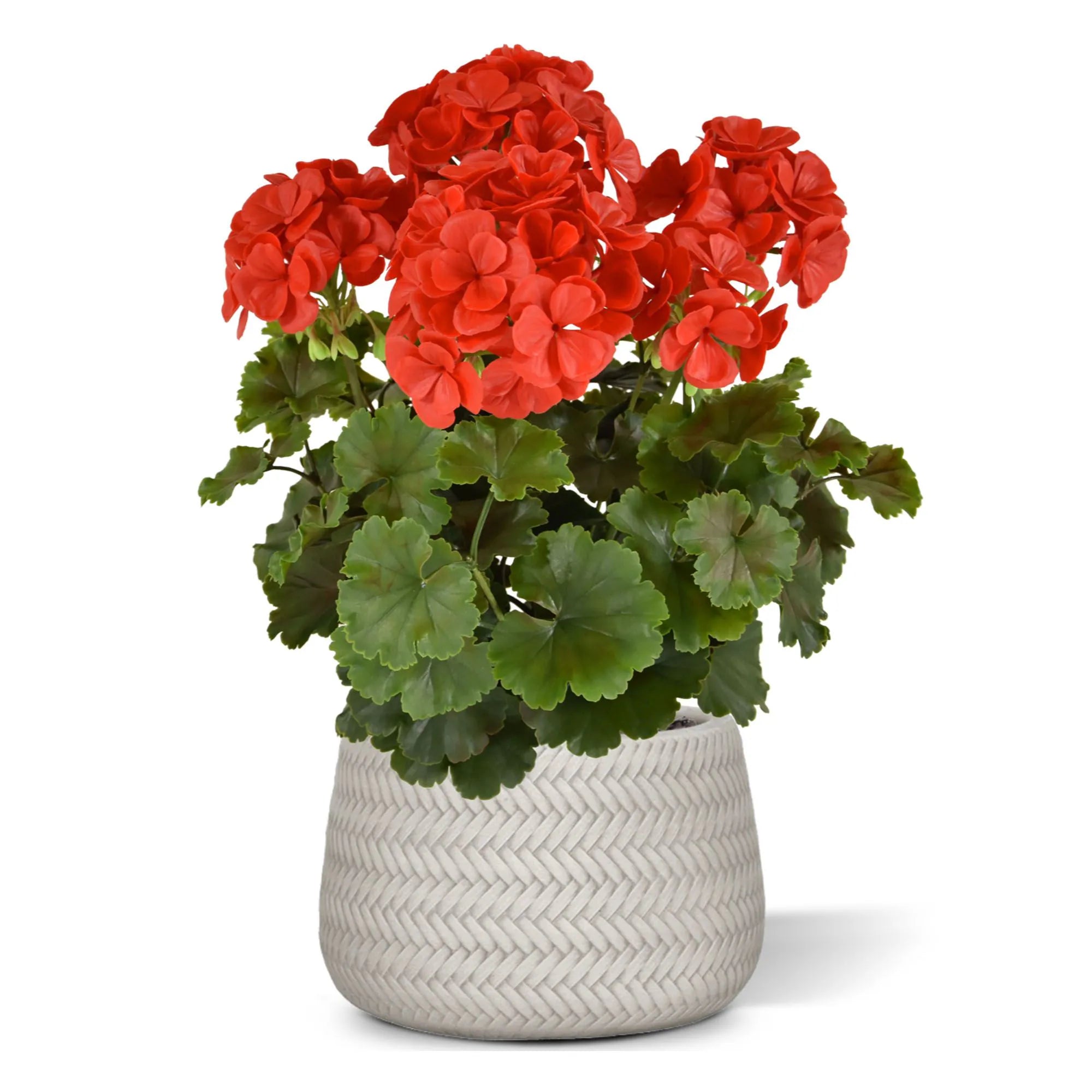 Extra lange rode, UV-bestendige kunstmatige geranium voor buiten, UV-bestendig.