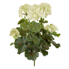 Geranium kunstboeket 38 cm wit UV