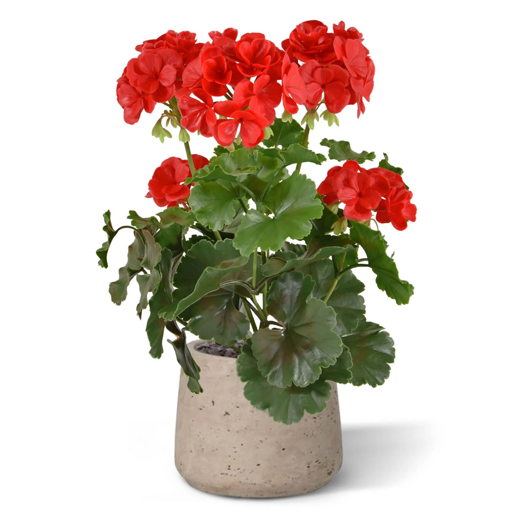 Geranium kunstboeket voor buiten, 38 cm, rood, UV-bestendig.