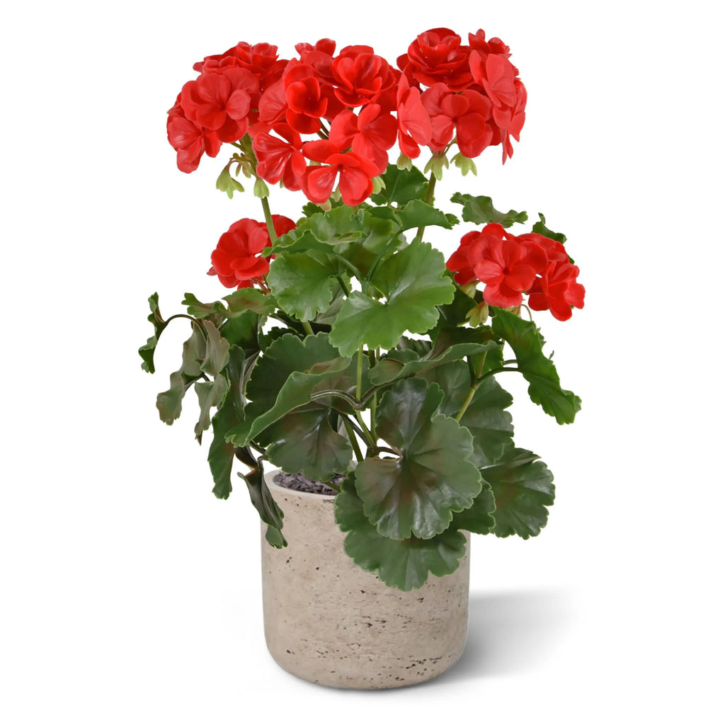 Geranium kunstboeket voor buiten, 38 cm, rood, UV-bestendig.