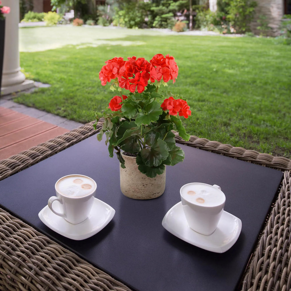 Geranium kunstboeket voor buiten, 38 cm, rood, UV-bestendig.