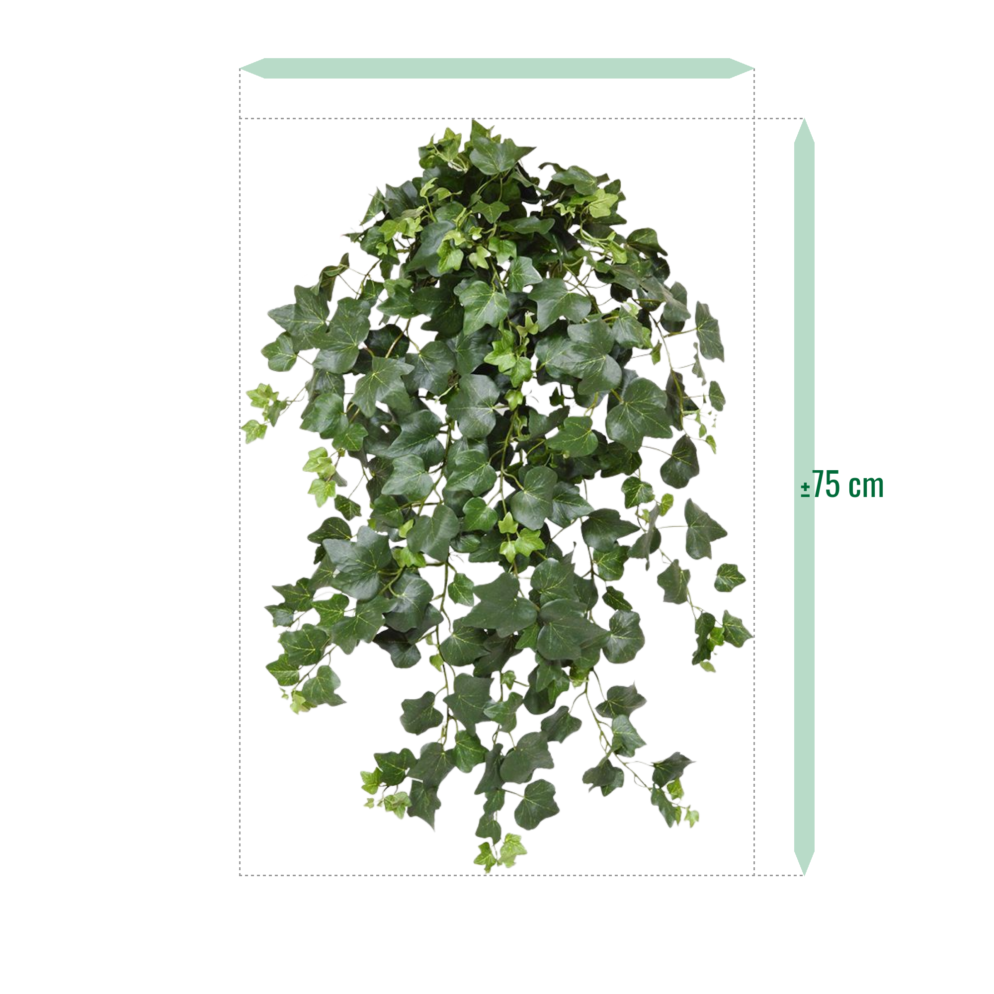Hedera kunst hangplant 75cm - groen - FR - brandvertragend