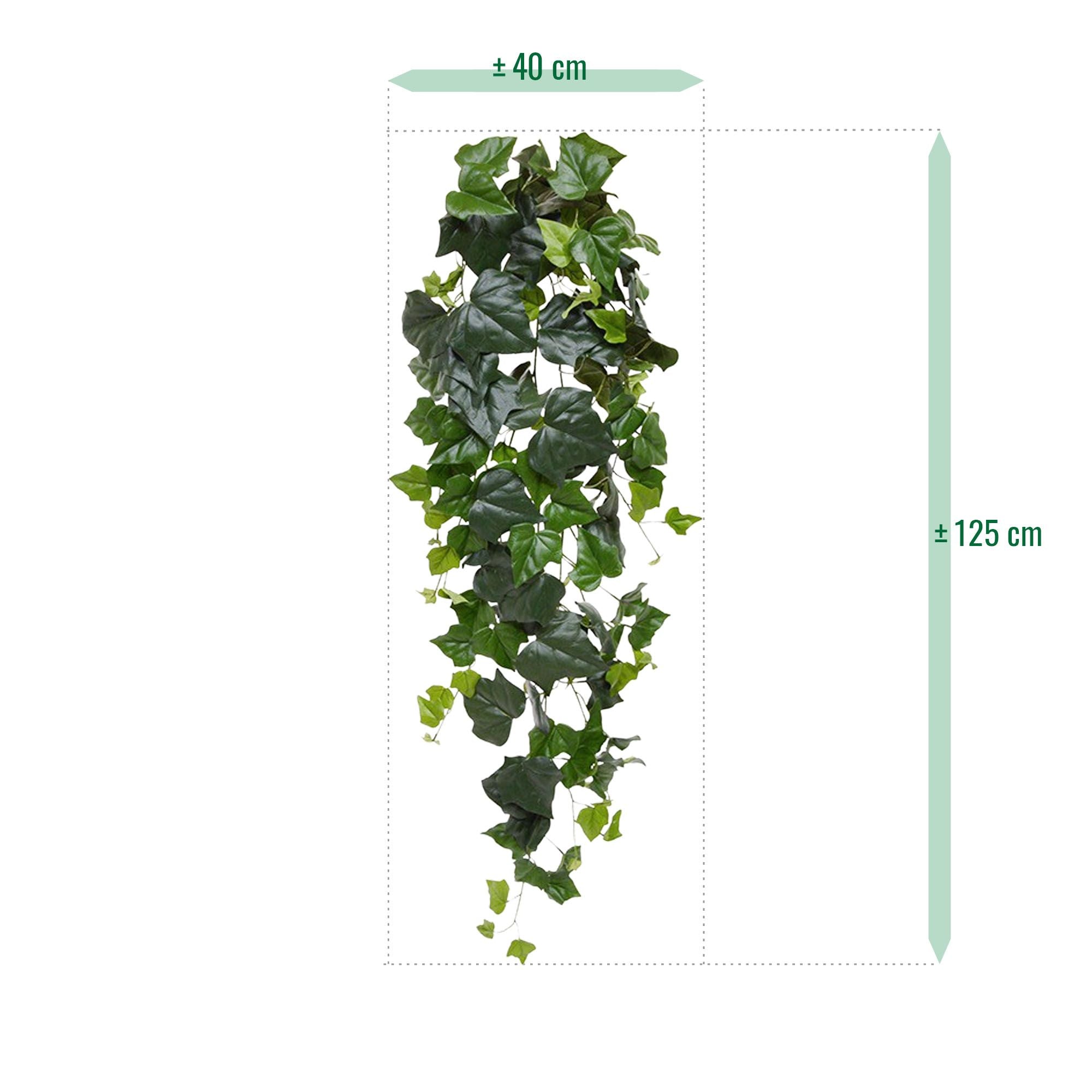 Hedera kunst hangplant 125cm - groen - FR - brand vertragend