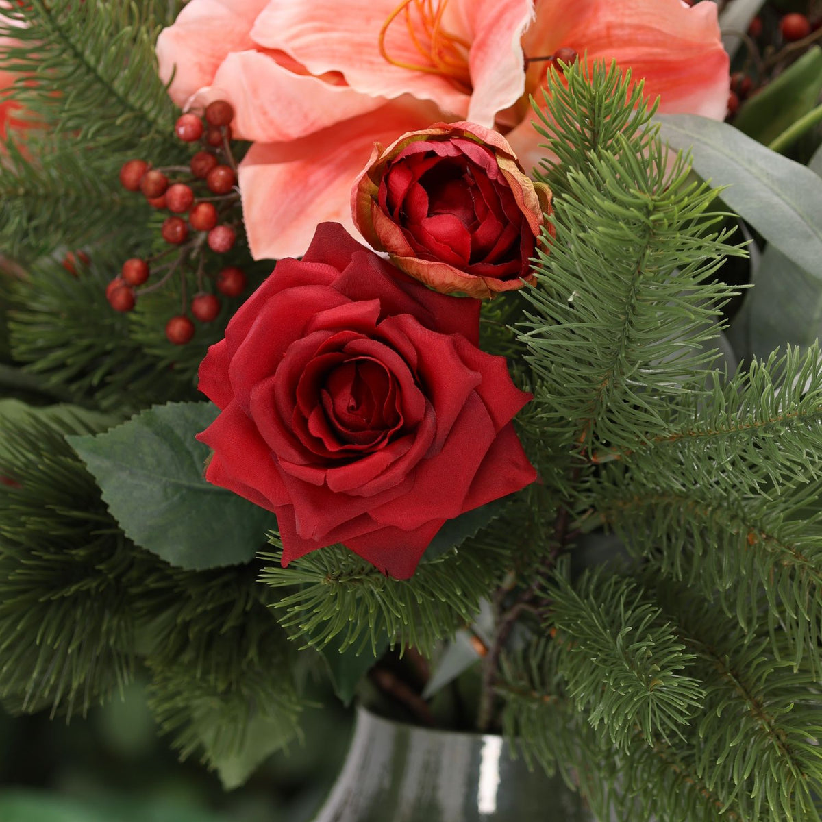 Kunst kerstboeket Ivy Zermatt 60cm