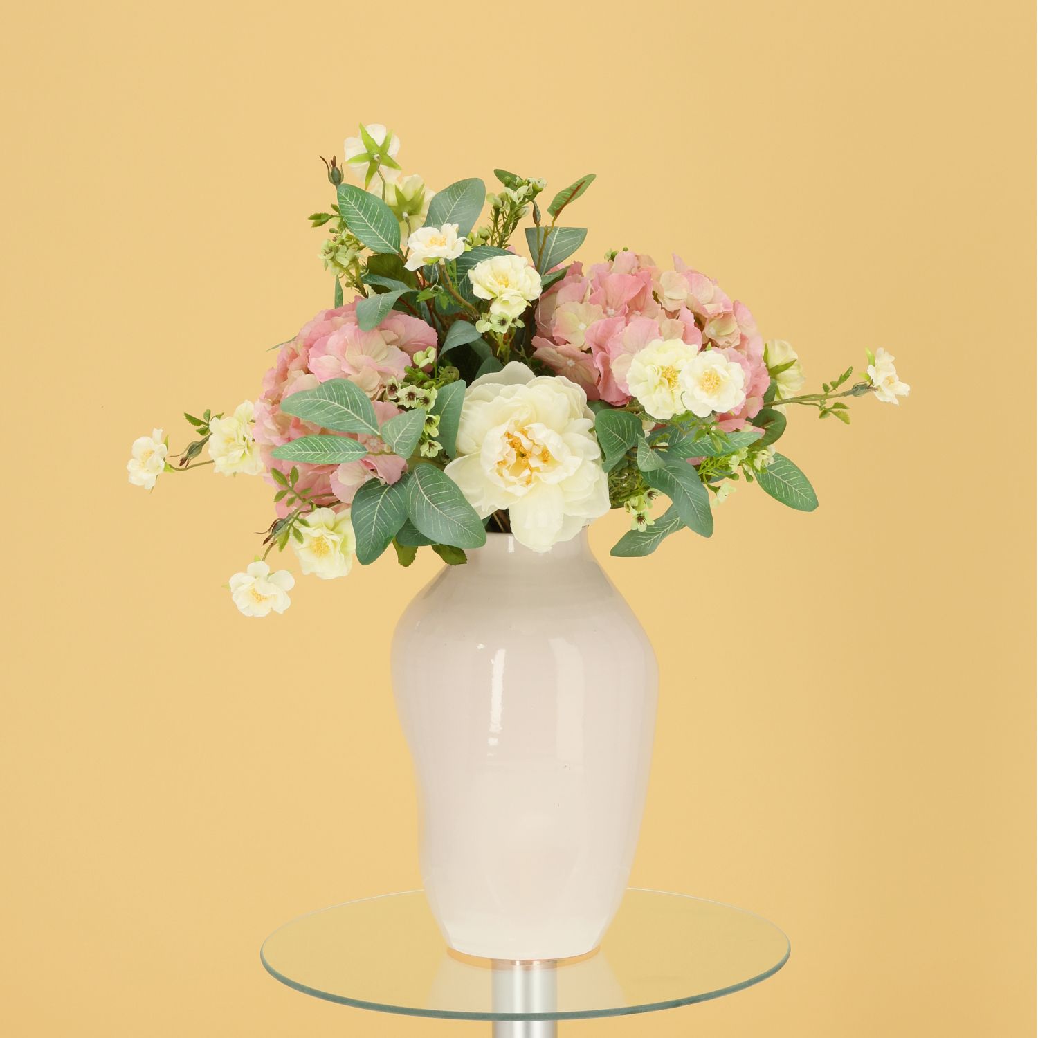 Handgebonden Kunstboeket Rose York - Roze