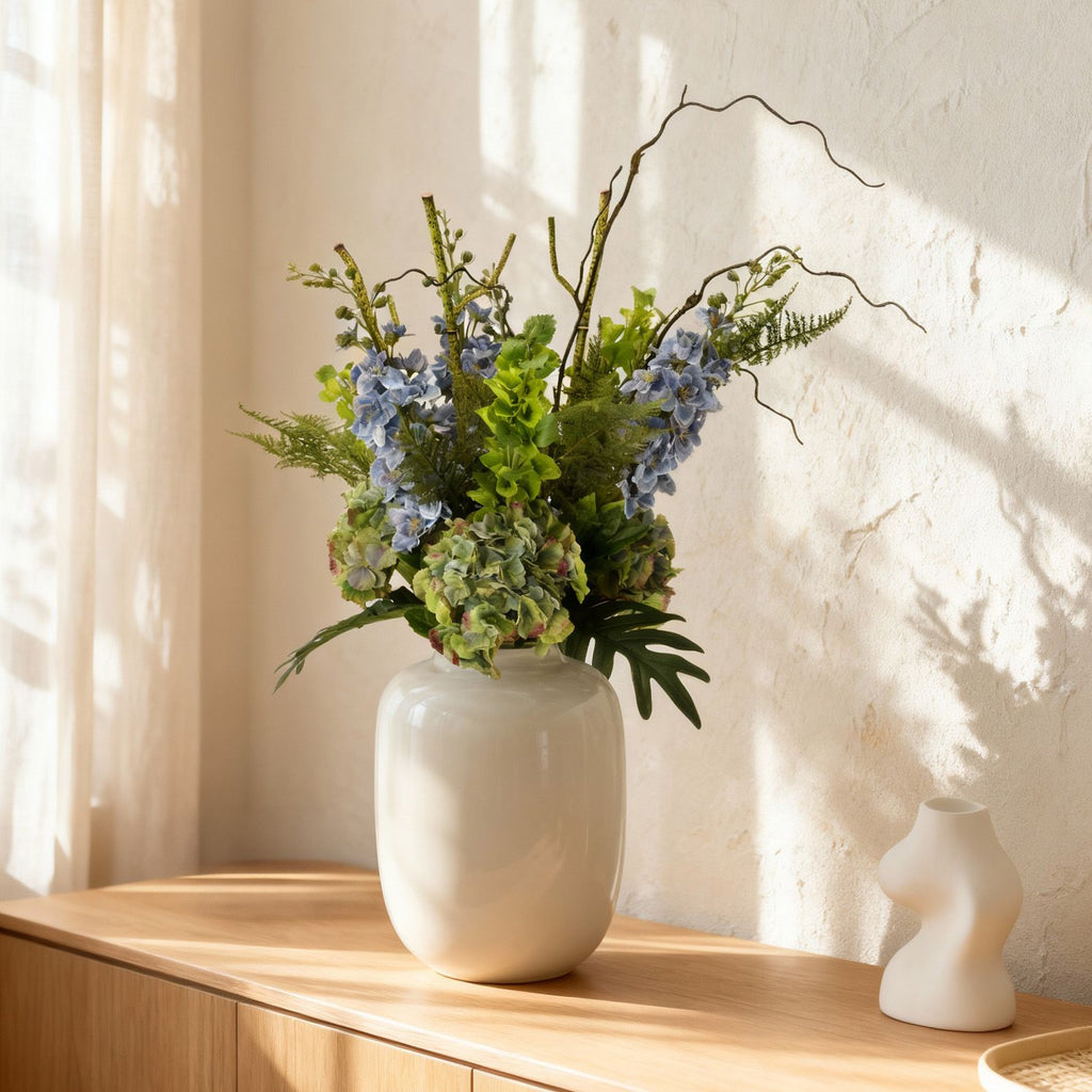 Handgebonden Kunstboeket Yara Portland – Blauw