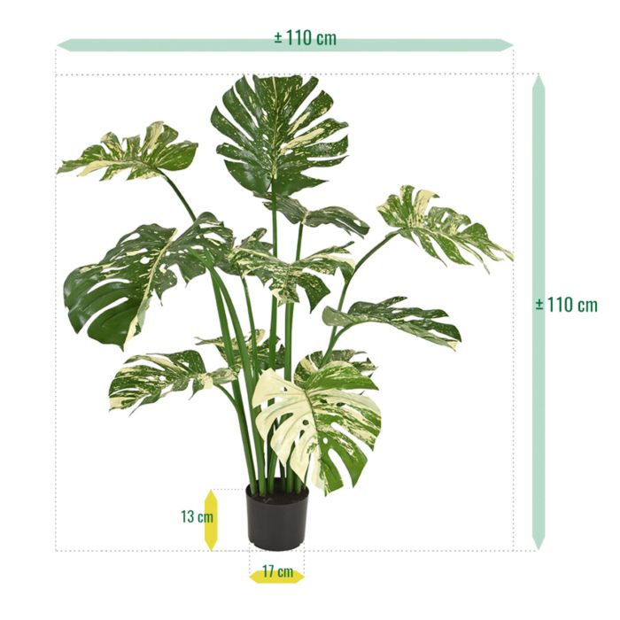 Monstera Deliciosa kunstplant 110m - groenbont