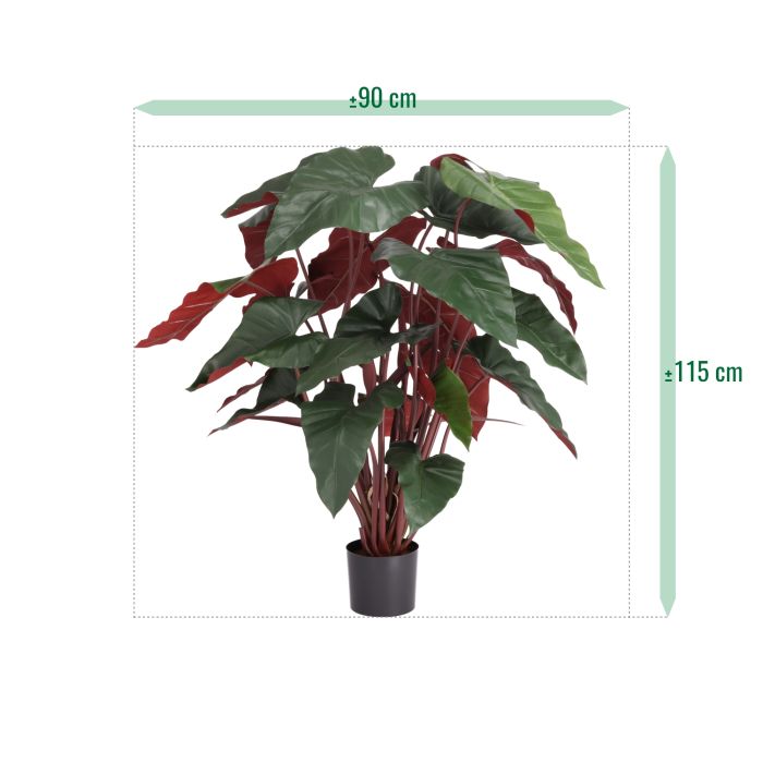 Philodendron XL kunstplant Deluxe 120cm Burgundy