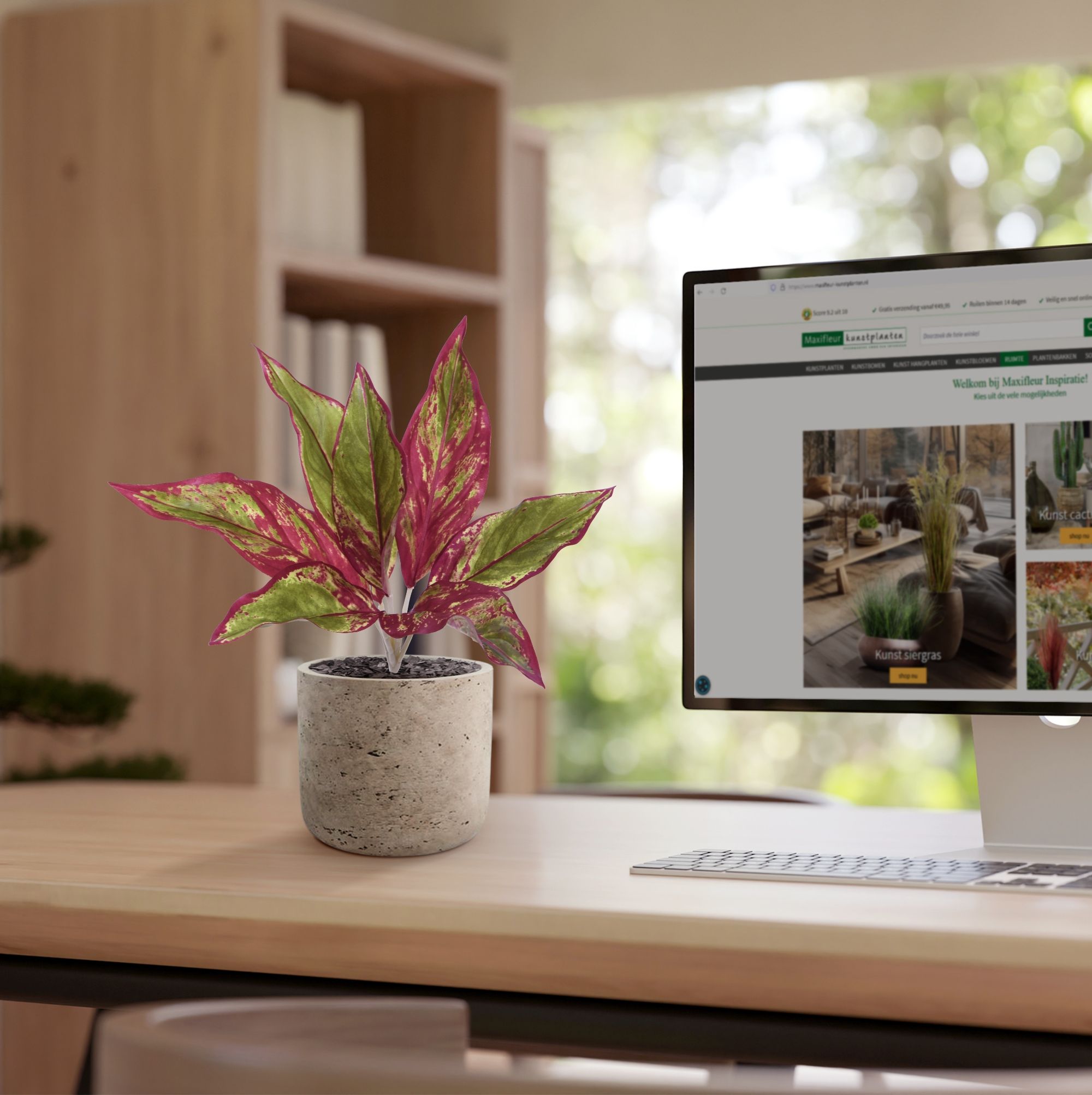 Aglaonema Lipstick kunstplant 35cm