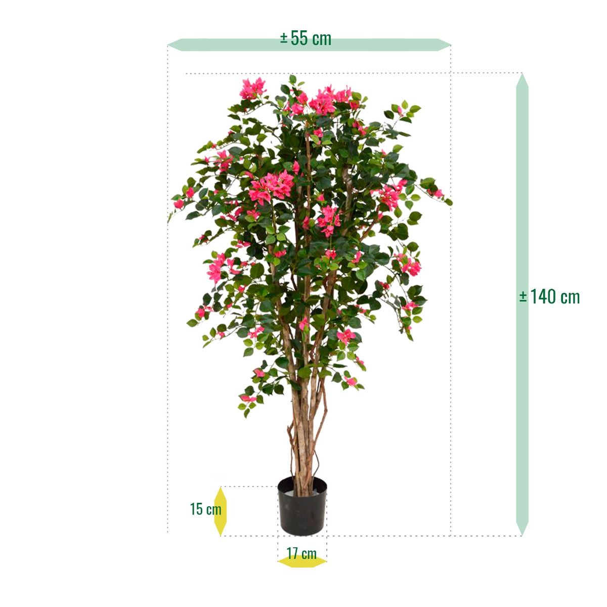 Bougainvillae kunstplant 150cm - cerise