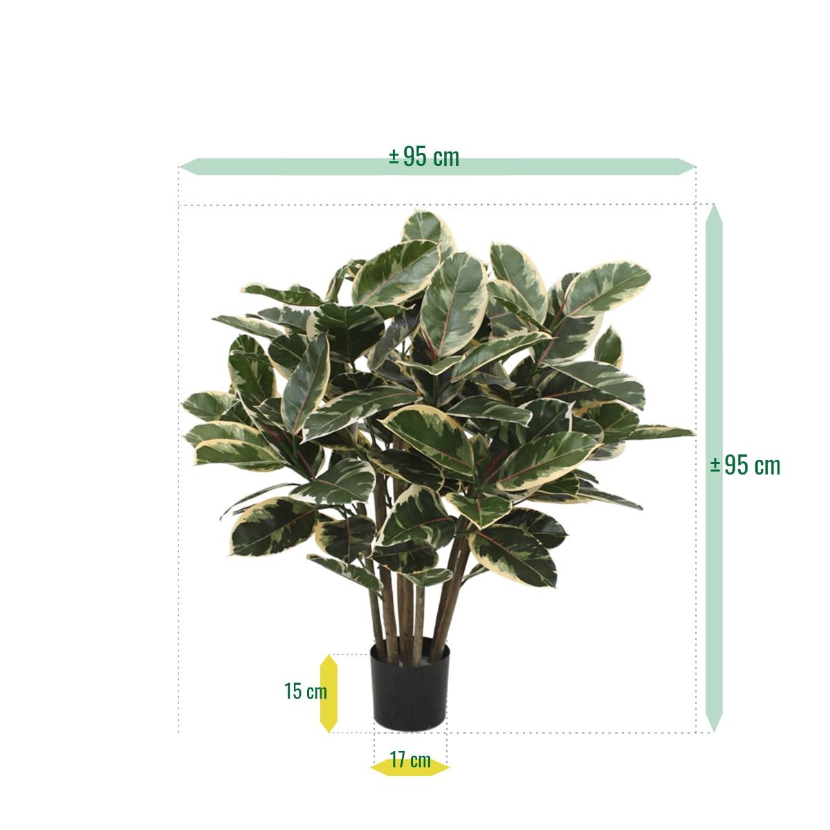 Elastica Robusta kunstplant 100cm