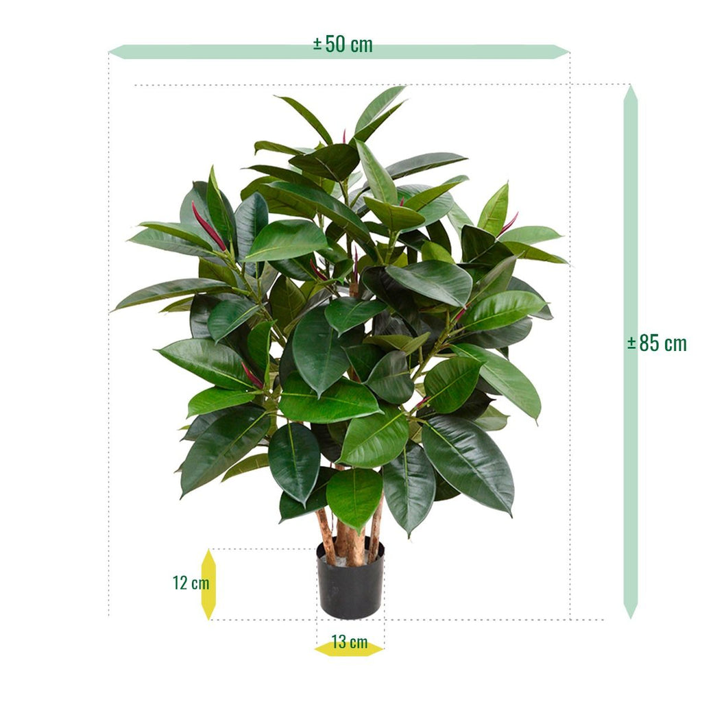 Elastica Robusta kunstplant 90cm - FR - brandvertragend