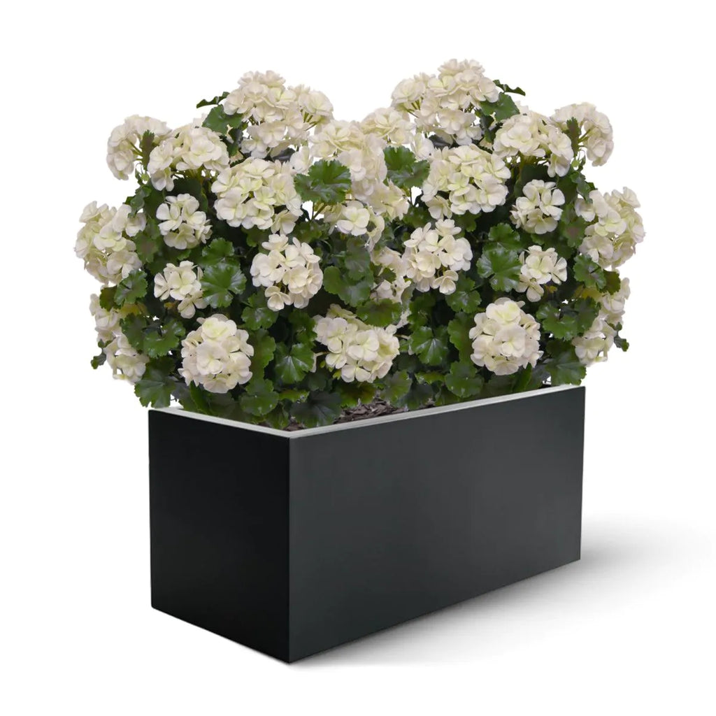 Geraniumbol kunstplant 70cm UV crèmewit