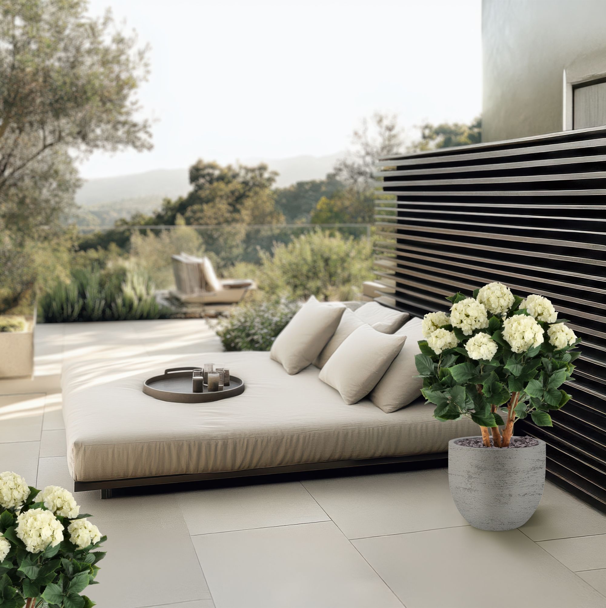 Out Art Hydrangea white 65 cm with UV Protection