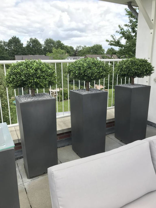 Kunstbuxus voor buiten 1/2 bol op stam 65 cm UV-bestendig