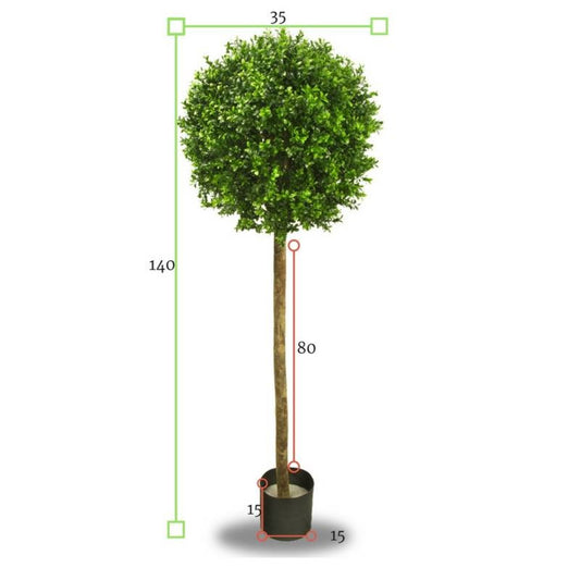 Art outdoor Boxwood ball on trunk 140 cm UV protected