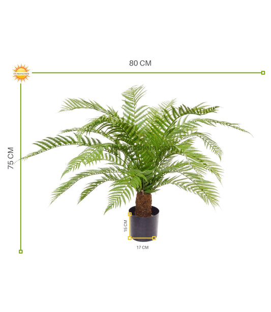 Outdoor Artificial Fern XXL 80 cm UV protected in pot