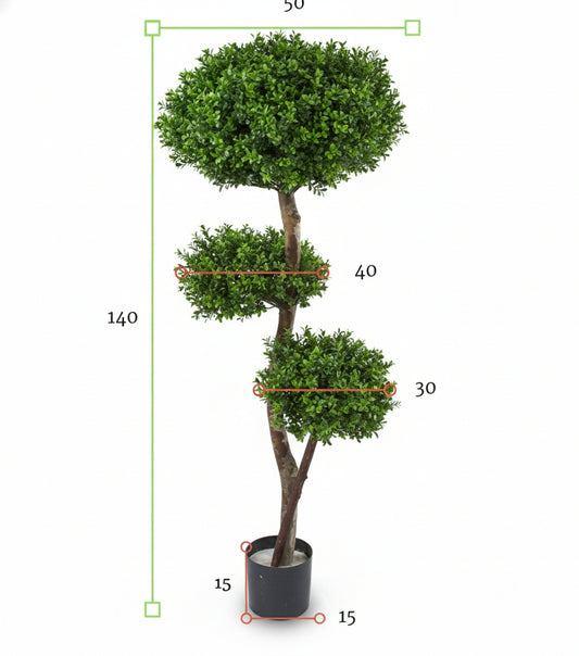Kunstbuxus meerstammig 140cm UV voor buiten