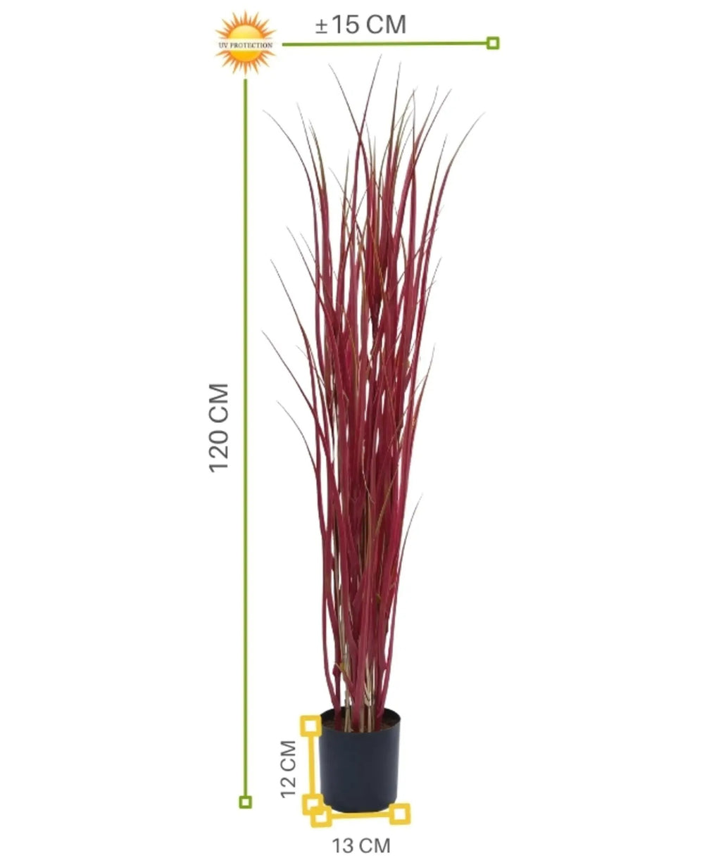 Siergras, rood gras, 120 cm, UV-bestendig.
