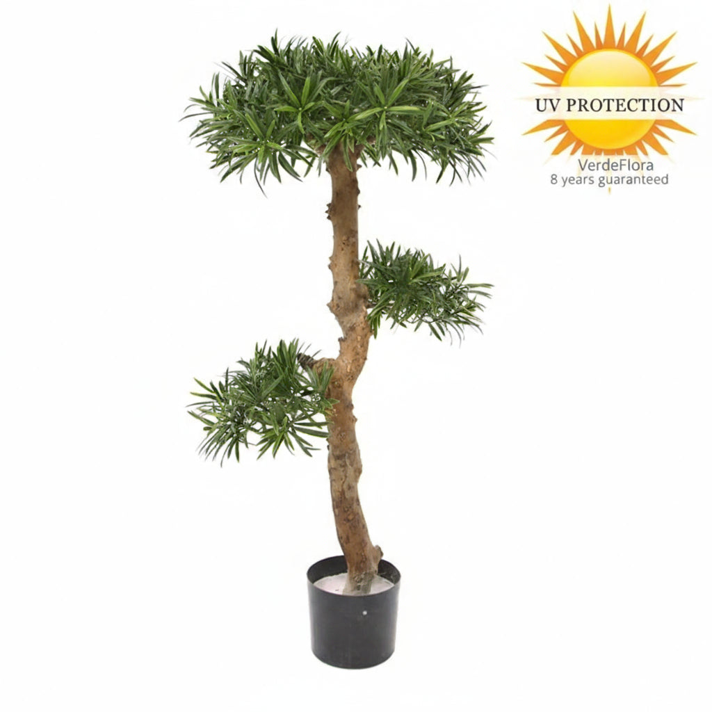 Kunstzinnige Podocarpus Bonsai boom 105 cm UV-bestendig voor buiten