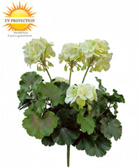 Geranium kunstboeket 38 cm wit UV