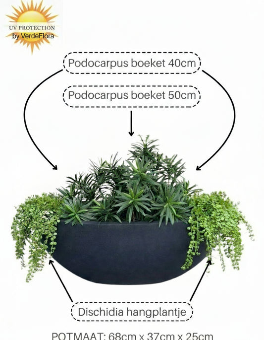 Outdoor artificial Podocarpus bouquet 40 cm UV