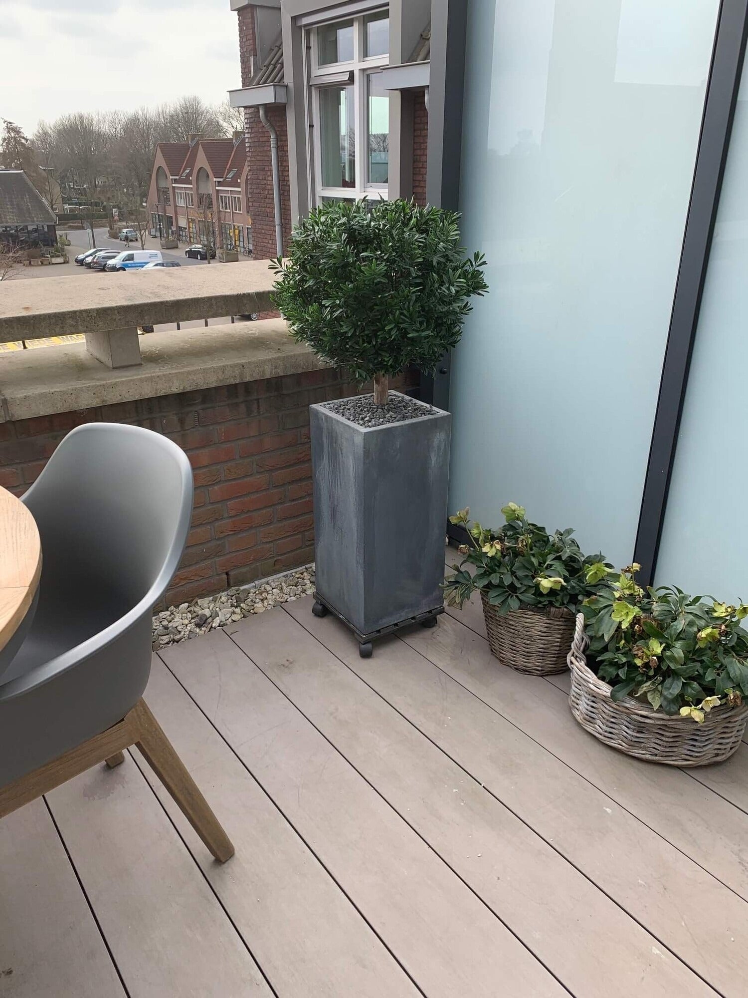 Kunstzinnige buitenbal van ilex (Ilex) 55 cm met UV-bescherming