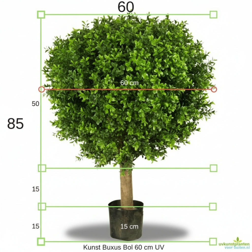 Luxe buxusbol van Art Outdoor, 60 cm, UV-beschermd.