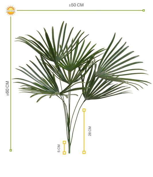 Outdoor Artificial Raphis Palm bouquet 60 cm UV
