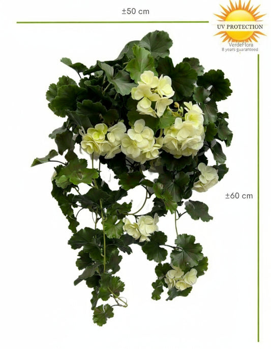 Outdoor art geranium 65cm UV white