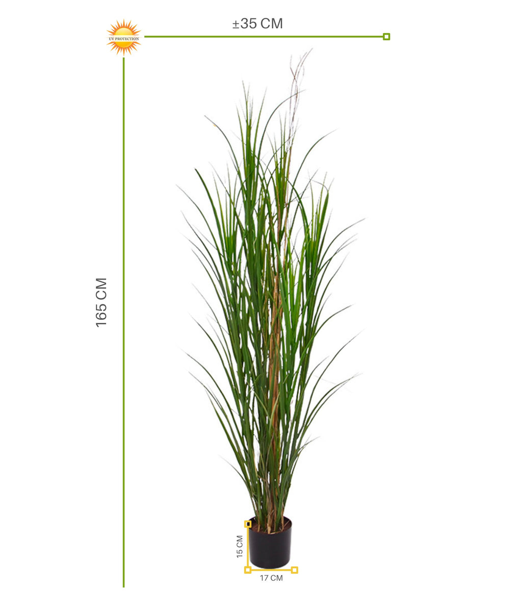 Kunstmatige rietplant voor buiten, 165 cm hoog, UV-beschermd.