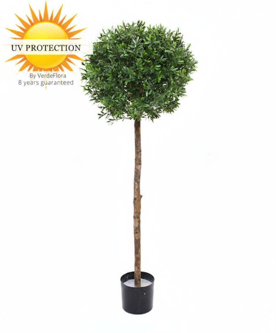 Outdoor Artificial Ilex ball on trunk 135 cm UV protected