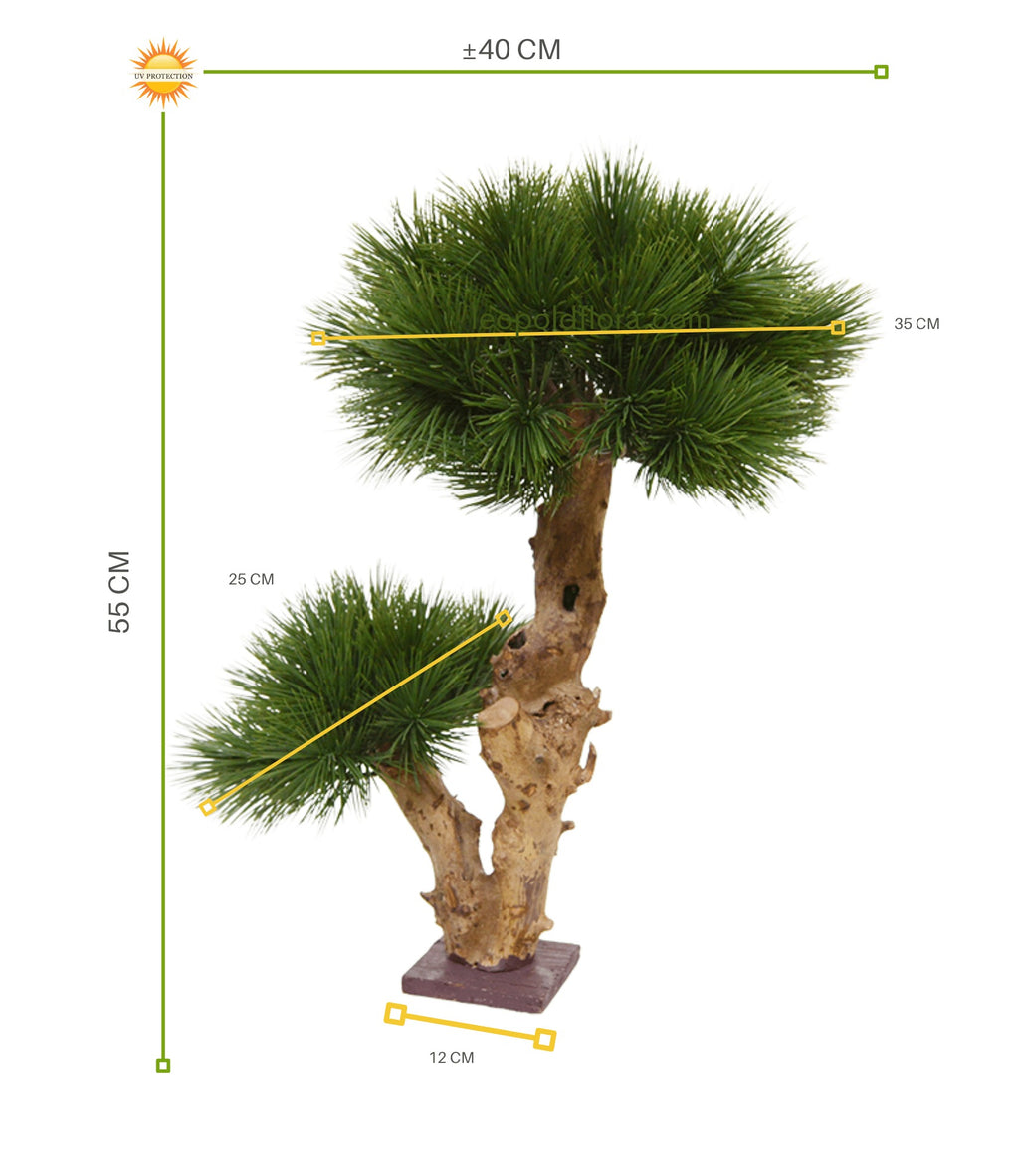 Kleine kunstmatige Pinus Bonsai boom 55 cm UV-bestendig voor buiten