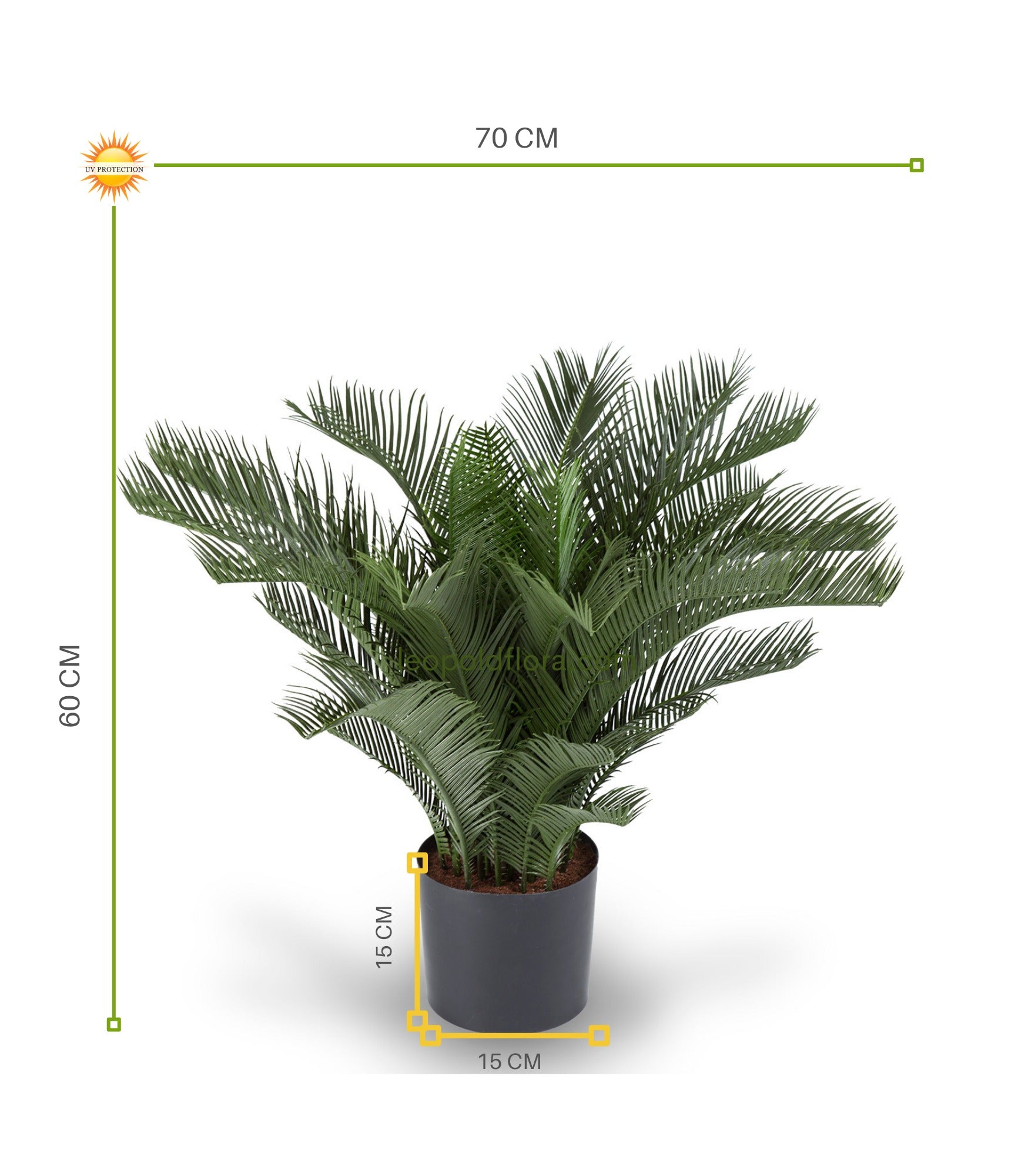 kunst outdoor Cycas Palm 60 cm UV-beschermd
