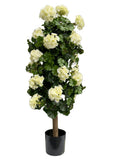Kunstmatige geraniumzuilplant 120 cm UV-crèmewit