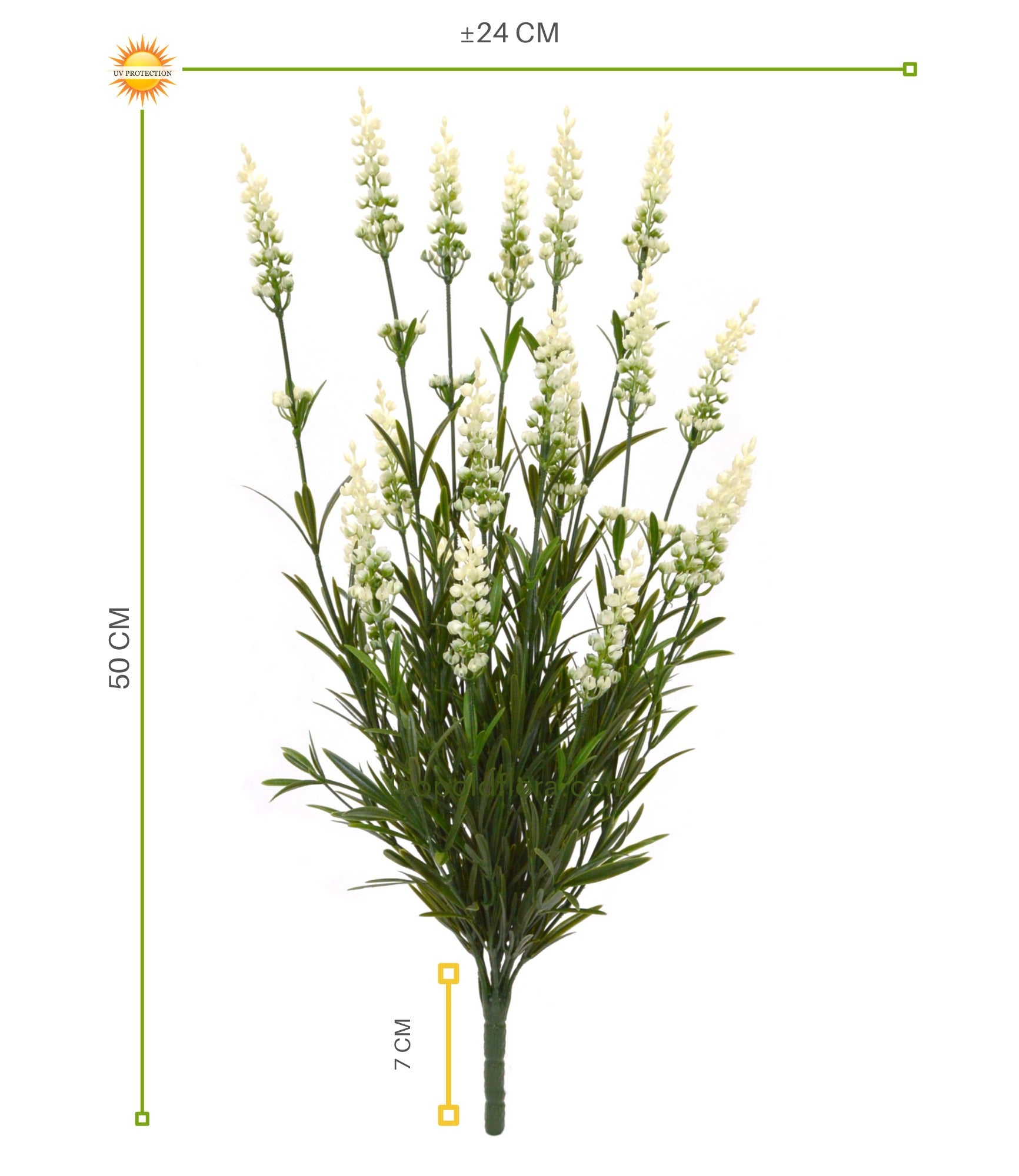 Art white Lavender bouquet uv-protected for Outdoor 50 cm