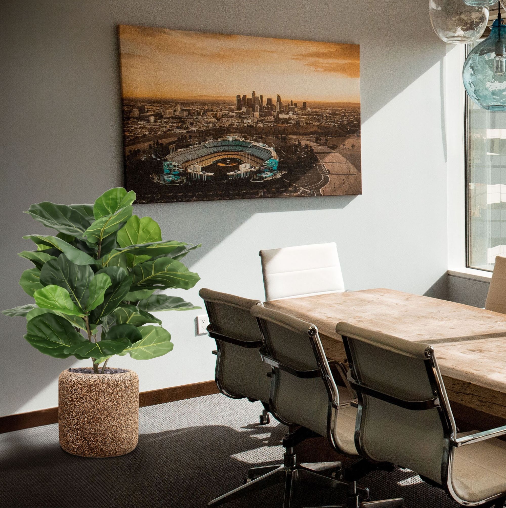 Lyrata Kunstplant N 90cm in pot